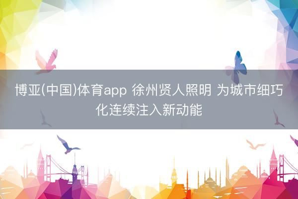 博亚(中国)体育app 徐州贤人照明 为城市细巧化连续注入新动能