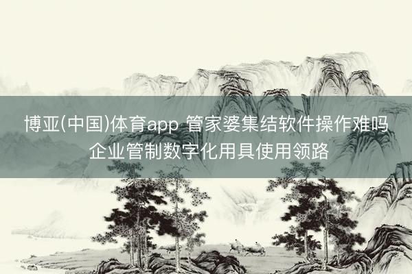 博亚(中国)体育app 管家婆集结软件操作难吗 企业管制数字化用具使用领路