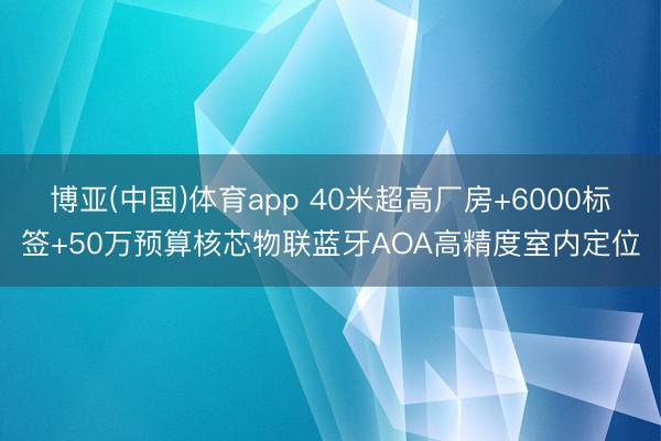 博亚(中国)体育app 40米超高厂房+6000标签+50万预算核芯物联蓝牙AOA高精度室内定位