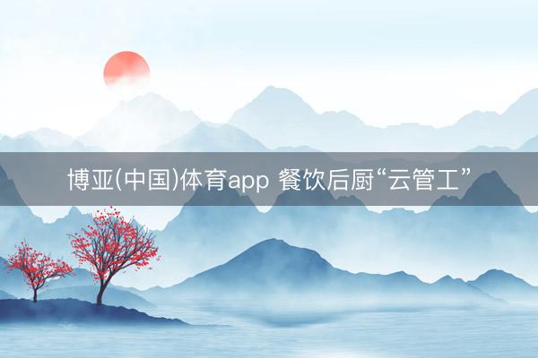博亚(中国)体育app 餐饮后厨“云管工”