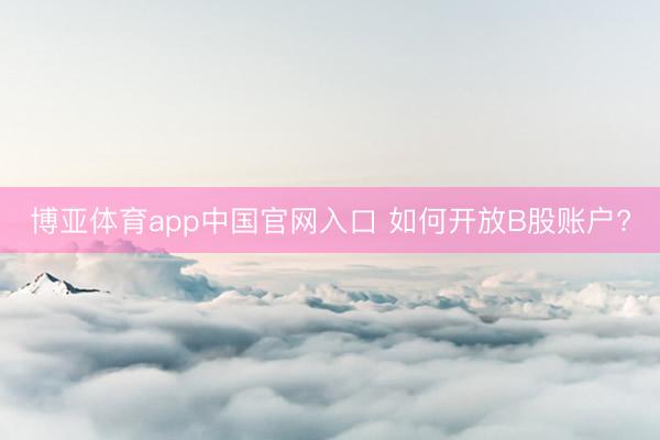 博亚体育app中国官网入口 如何开放B股账户?