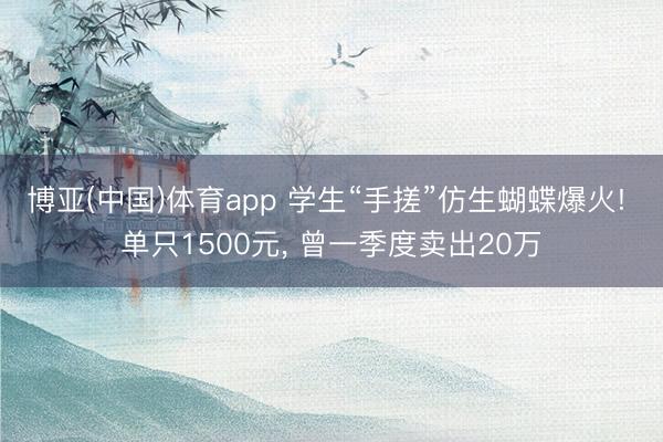 博亚(中国)体育app 学生“手搓”仿生蝴蝶爆火! 单只1500元， 曾一季度卖出20万